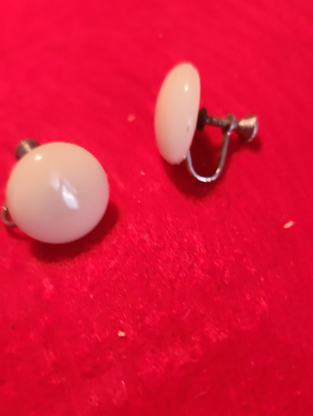 Classic White Dome Clip-On Earrings - Unbranded